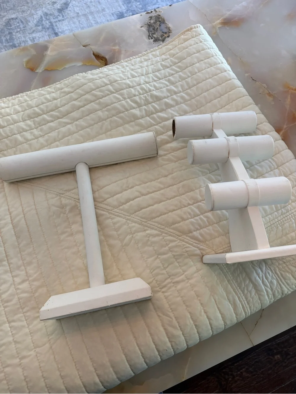 White Jewelry Display Stands - 2 Piece Set